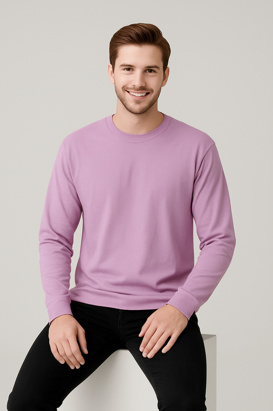 Classic Lavender Oversized Full-Sleeve Tee