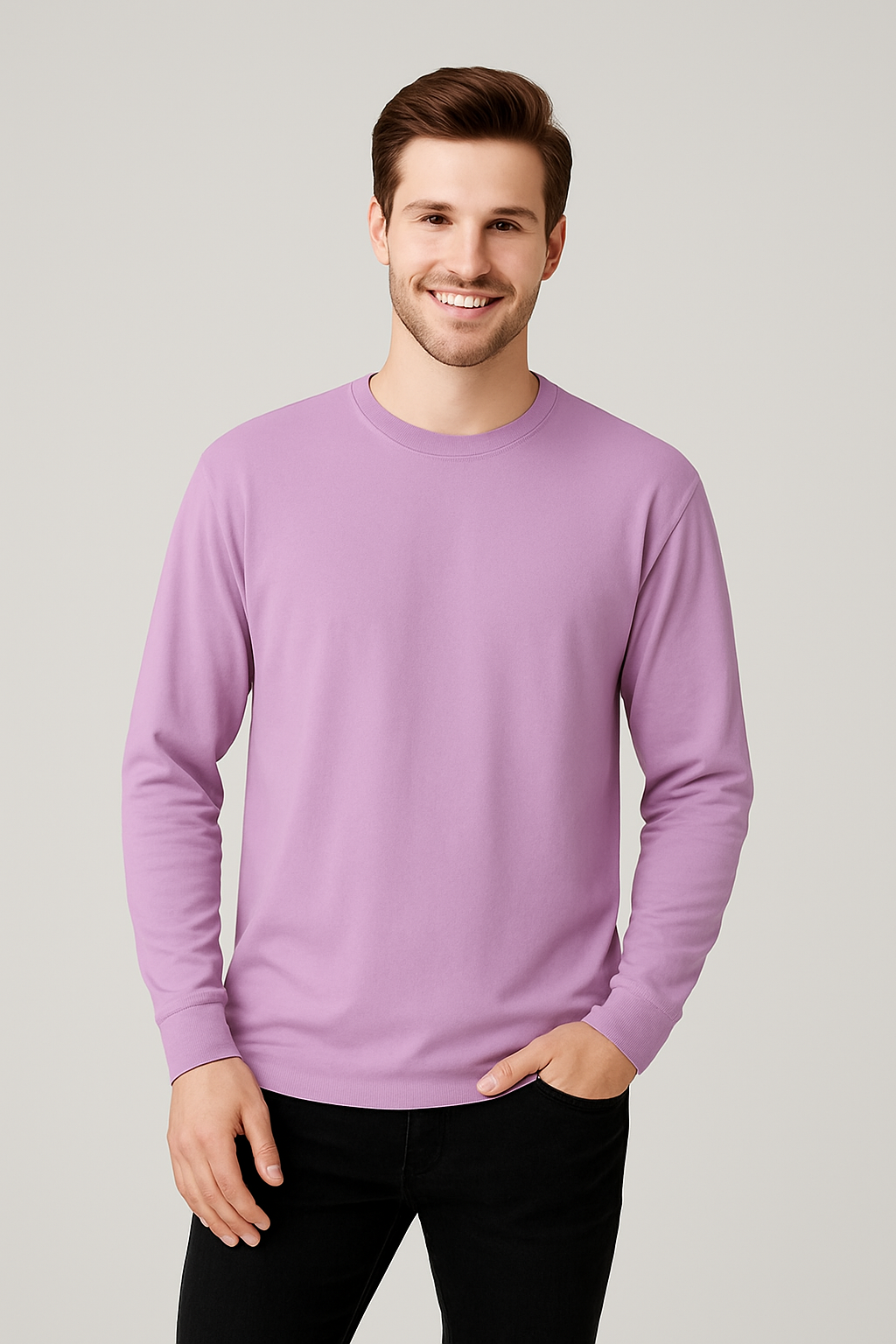 Classic Lavender Oversized Full-Sleeve Tee